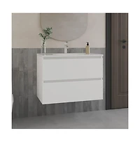 Tuhome Bathroom Cabinet Opalo White Mdf