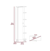 Tuhome Urano Mirror Linen Cabinet White Mdf