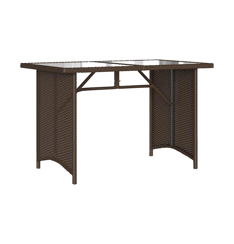 vidaXL Garden Table Brown Pe Rattan 43.3 x 26.8 in