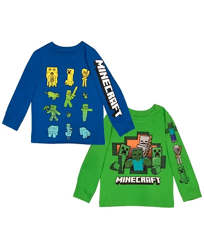 Minecraft Big Boys 2 Pack Long Sleeve T-Shirt