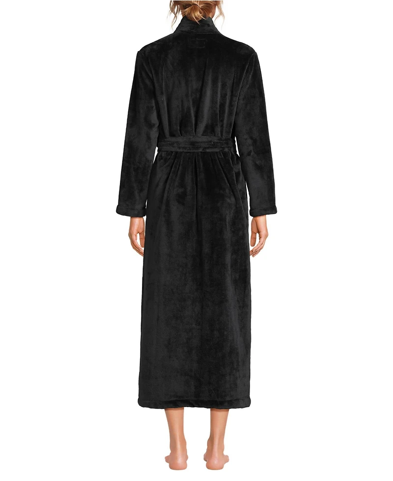 Lands' End Women's Cozy Plush Long Wrap Robe