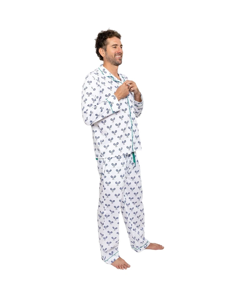 Sant and Abel Men's Tennis Navy Long Pj Set