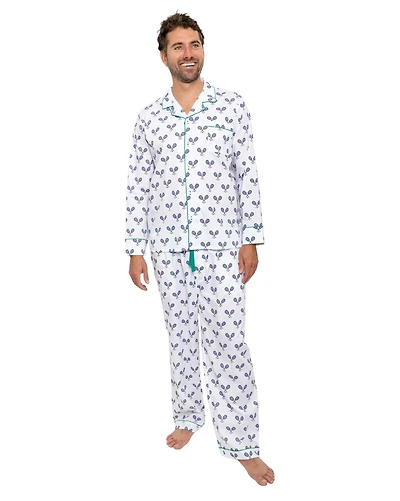 Sant and Abel Men's Hepburn Gingham Navy Long Pj Set