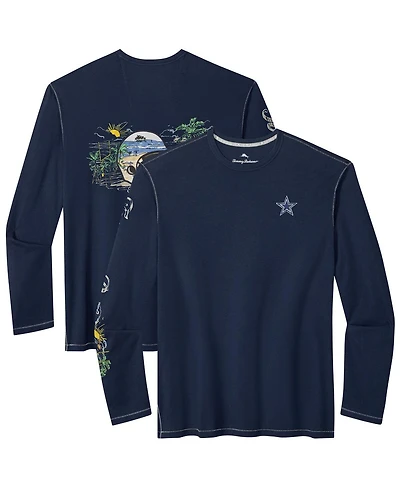 Tommy Bahama Men's Navy Dallas Cowboys Oasis Endzone Lux Long Sleeve T-Shirt