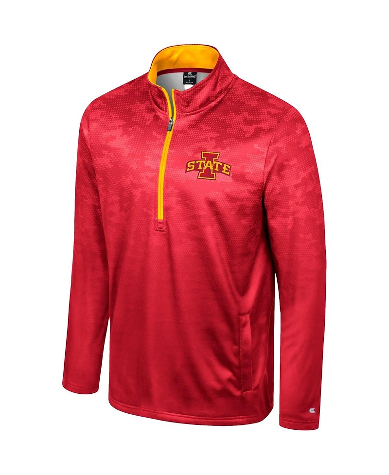 Colosseum Men's Cardinal Iowa State Cyclones The Machine Half-Zip Jacket
