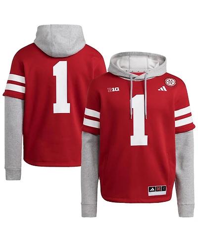 Adidas Men's Red Nebraska Huskers Jersey Pullover Hoodie