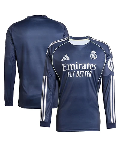 Adidas Men's Blue Real Madrid 2025/26 Home Long Sleeve Replica Jersey
