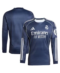 Adidas Men's Blue Real Madrid 2025/26 Home Long Sleeve Replica Jersey