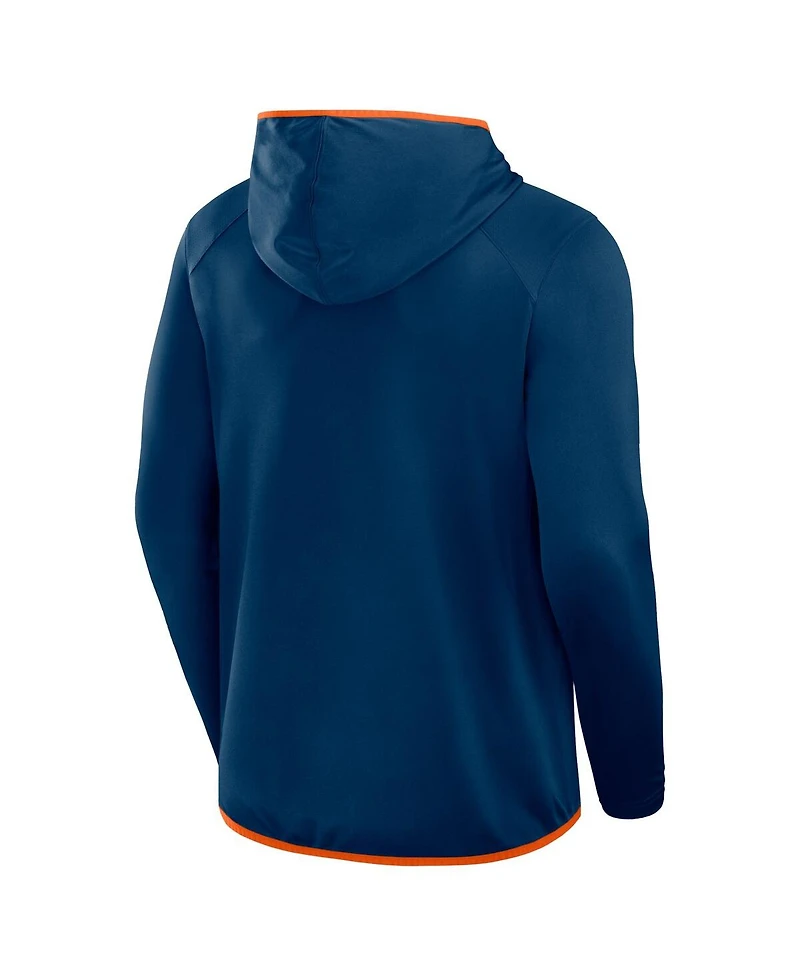 Fanatics Men's Navy Chicago Bears Transitional Defender Hoodie Long Sleeve T-Shirt