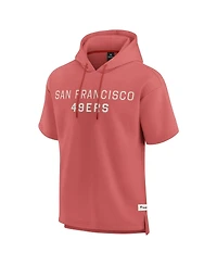 Fanatics Men's Red San Francisco 49ers Elements Future Ground Lettering Short Sleeve Pullover Hoodie