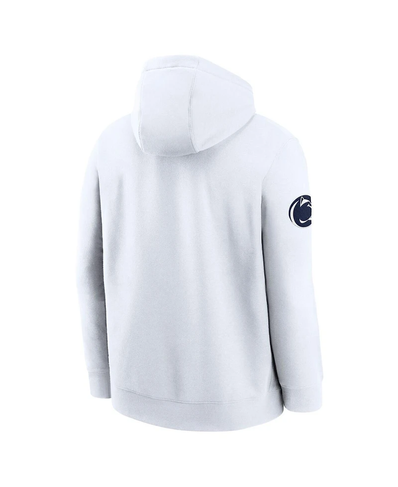 Nike Men's White Penn State Nittany Lions 2025 Sideline Club Fleece Pullover Hoodie