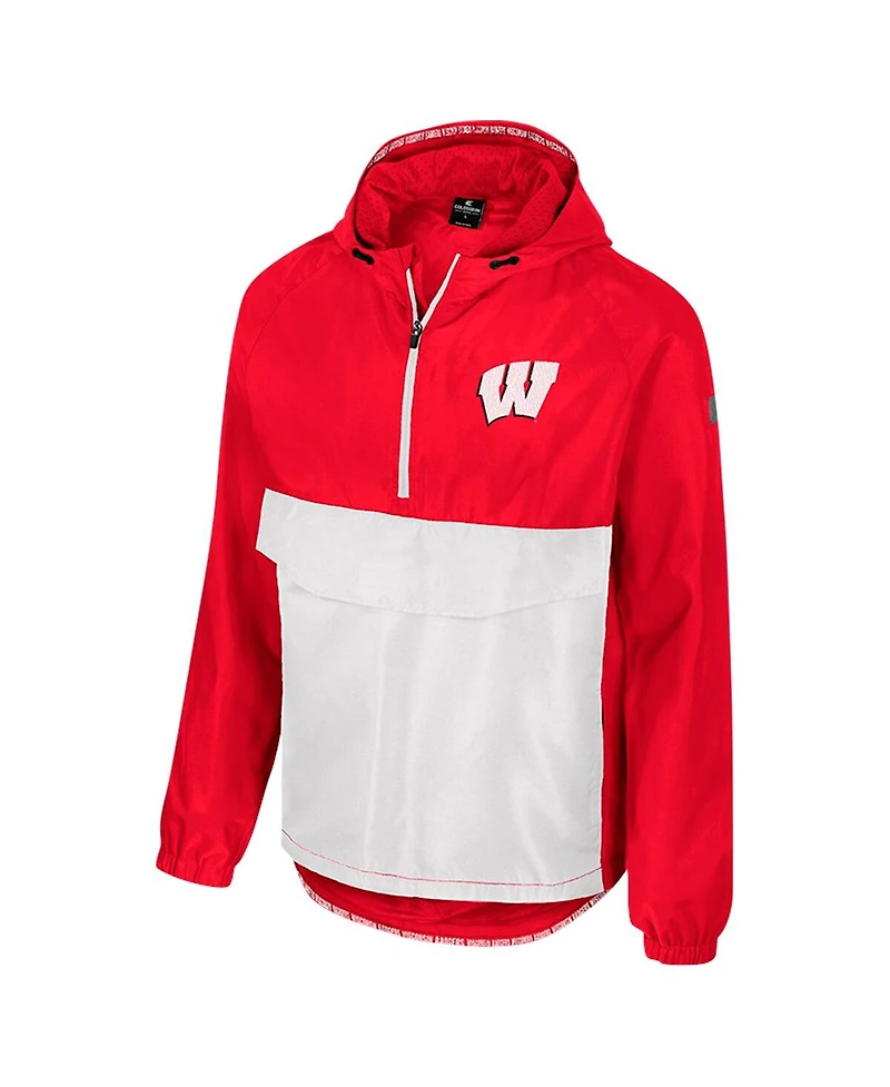 Colosseum Men's Red Wisconsin Badgers Reloaded Anorak Half-Zip Jacket