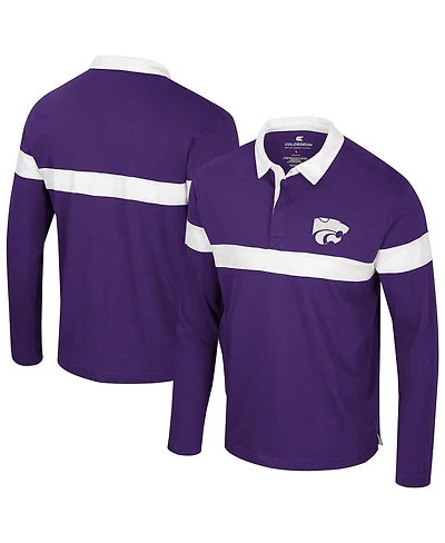 Colosseum Men's Purple Kansas State Wildcats Too Cool for School Long Sleeve Polo Shirt