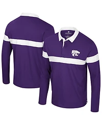 Colosseum Men's Purple Kansas State Wildcats Too Cool for School Long Sleeve Polo Shirt