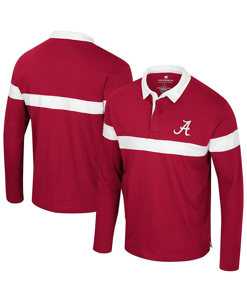 Colosseum Men's Crimson Alabama Tide Too Cool for School Long Sleeve Polo Shirt
