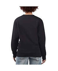 G-iii 4Her by Carl Banks Women's Black Pittsburgh Steelers Football Logo Graphic Fleece Tri-Blend Pullover Sweatshirt
