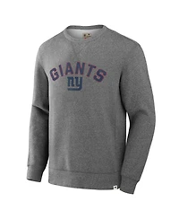 Fanatics Men's Heather Gray New York Giants Loop Terry Pullover Sweatshirt