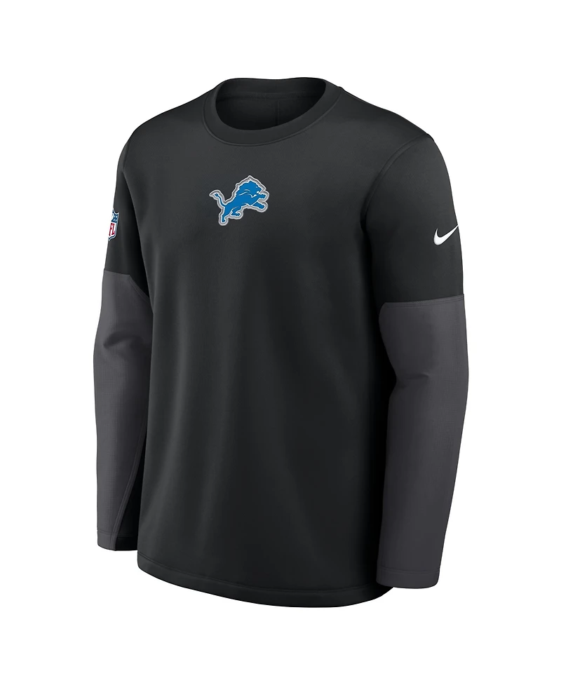 Nike Men's Black Detroit Lions Sideline Scripted to Win Performance Long Sleeve T-Shirt