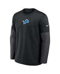 Nike Men's Black Detroit Lions Sideline Scripted to Win Performance Long Sleeve T-Shirt