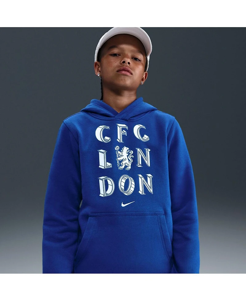 Nike Big Boys and Girls Blue Chelsea Club Hoodie
