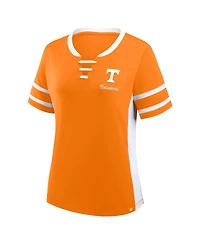 Fanatics Women's Tennessee Orange/White Volunteers Be Fearless Athena Lace-Up T-Shirt