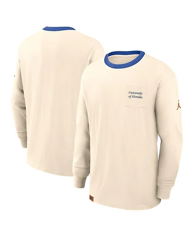 Jordan Men's Natural Florida Gators Athletic Prep Max90 Pocket Logo Long Sleeve T-Shirt