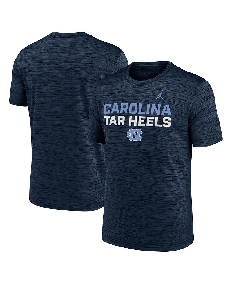 Jordan Men's Navy North Carolina Tar Heels Campus Center Stack Velocity Performance T-Shirt