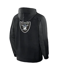 Fanatics Men's Black Las Vegas Raiders Checkdown Pass Full-Zip Hoodie