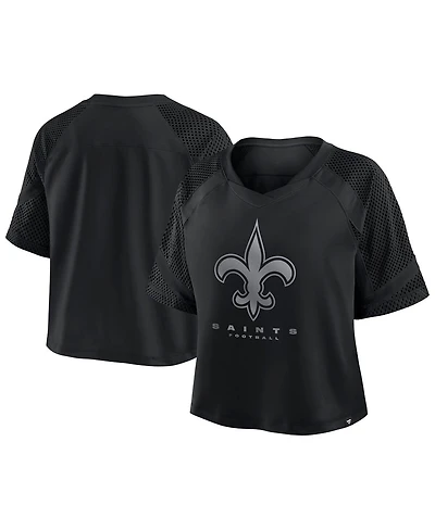 Fanatics Women's New Orleans Saints Oversized Raglan V-Neck Blackout Fashion Jersey