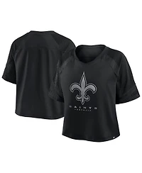 Fanatics Women's New Orleans Saints Oversized Raglan V-Neck Blackout Fashion Jersey