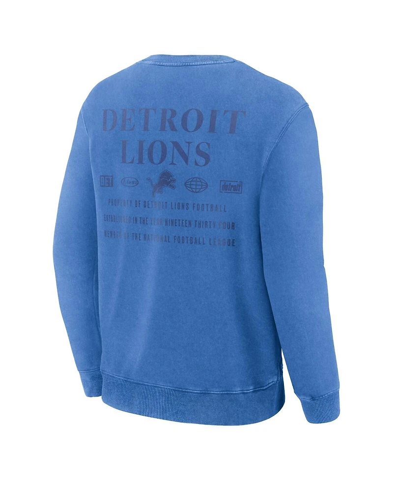 Fanatics Men's Blue Detroit Lions Deep Route Pullover Sweatshirt