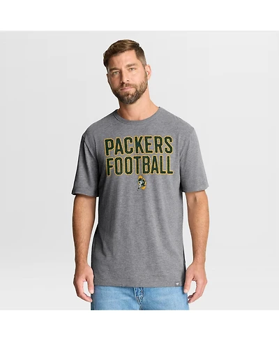 Fanatics Men's Heather Gray Green Bay Packers First Down Tribute Tri-Blend T-Shirt