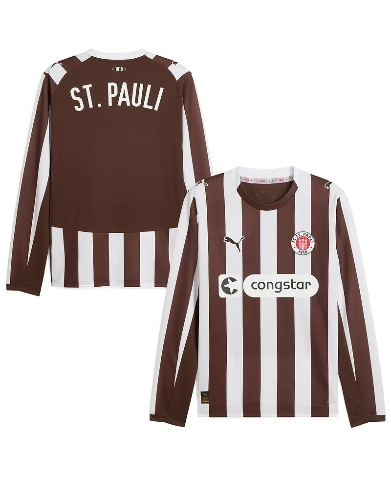 Puma Men's Brown St. Pauli 2025/26 Replica Home Long Sleeve Jersey