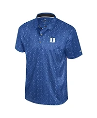 Colosseum Men's Royal Duke Blue Devils Football Print Polo Shirt