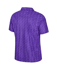 Colosseum Men's Purple Tcu Horned Frogs Football Print Polo Shirt