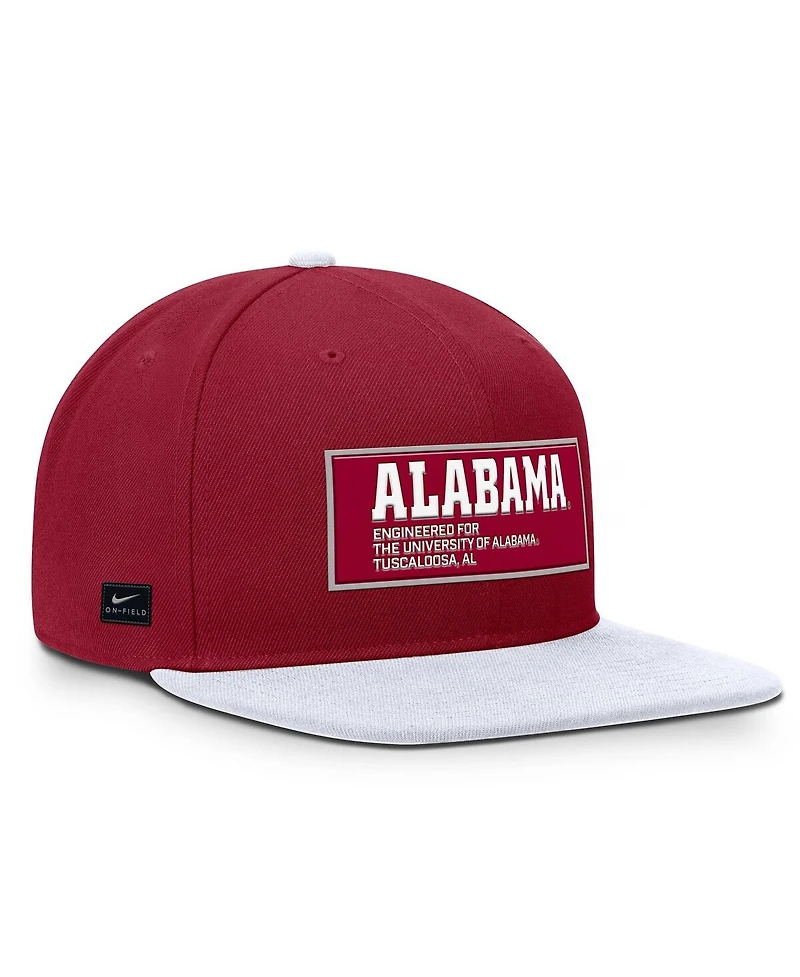 Nike Men's Crimson/White Alabama Crimson Tide 2025 On-Field Patch Pro Dri-fit Snapback Hat