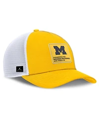 Jordan Men's Gold/White Michigan Wolverines 2025 On-Field Rise Engineered Trucker Adjustable Hat