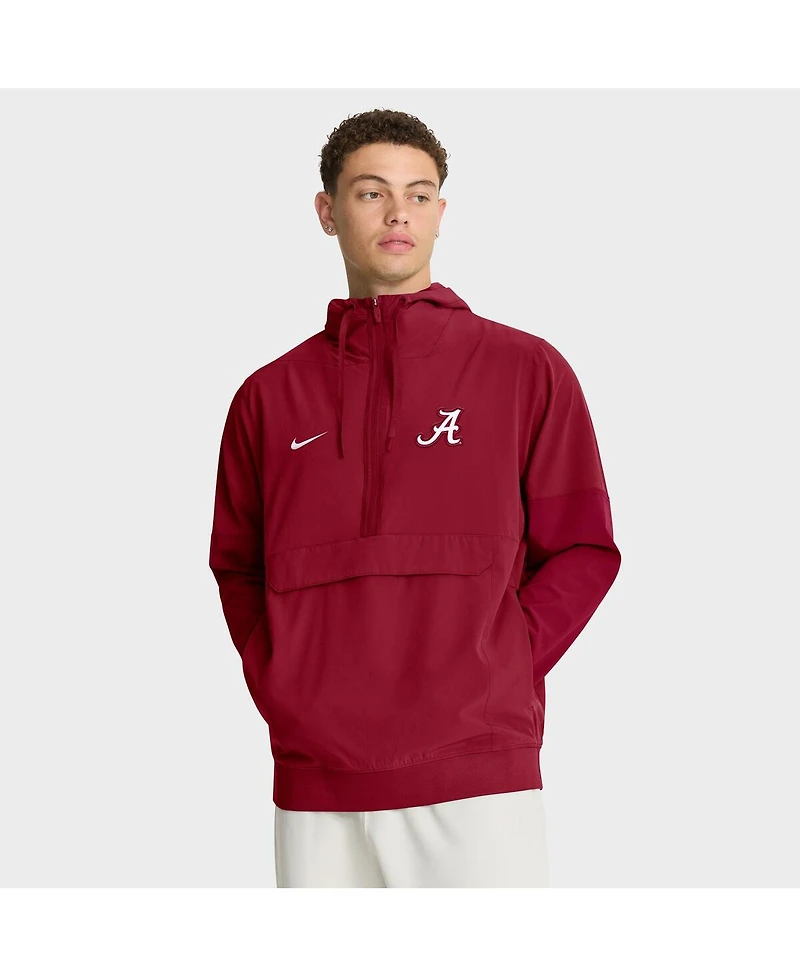 Nike Men's Crimson Alabama Tide Anorak Half-Zip Hoodie Jacket