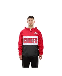 New Era Men's Red Kansas City Chiefs Ripstop Quarter-Zip Hooded Windbreaker