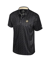 Colosseum Men's Black Army Black Knights Football Print Polo Shirt