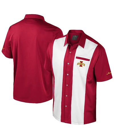 Colosseum Men's Cardinal Iowa State Cyclones Strike Bowling Button-Up Shirt