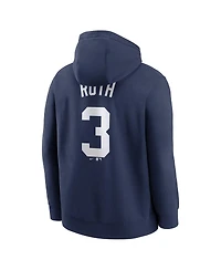 Nike Men's Babe Ruth Navy New York Yankees Retired Player Name Number Club Pullover Hoodie