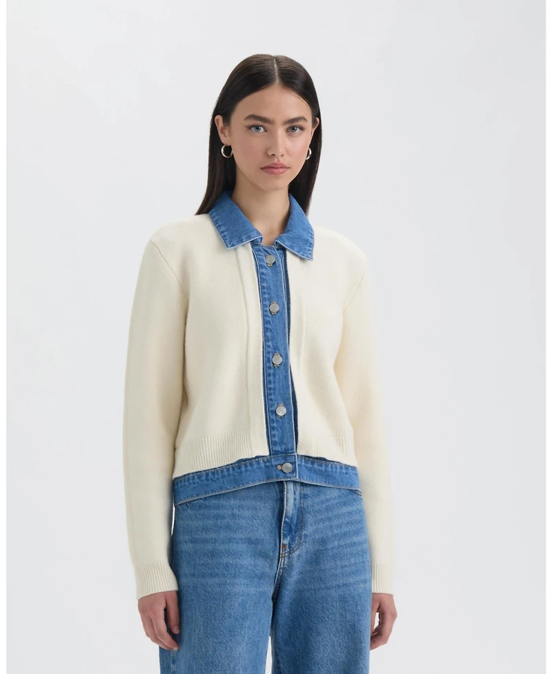 Nvlt Women's Sweater Jean Jacket