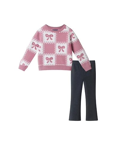 Andy & Evan Toddler/Child Girls Bow Icon Chenille Sweater w/Jegging Set
