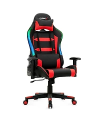 Gymax Gaming Chair Adjustable Swivel Computer Chair w/ Led Lights & Remote