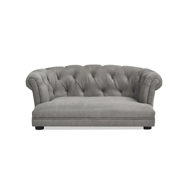 Zeus & Ruta 36.5" Chesterfield Pet Sofa in Uptown Gray
