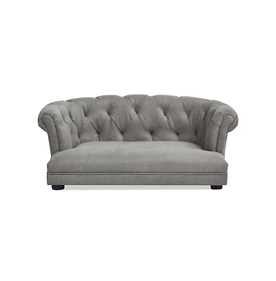Zeus & Ruta 36.5" Chesterfield Pet Sofa in Uptown Gray