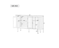 Casainc Farmhouse Storage Cabinet with Glass Doors and Adjustable Shelves