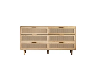 Casainc Rattan Storage Cabinet with 6-Drawers