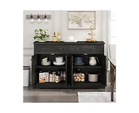 Casainc Storage Cabinet with Two Drawers and Four Doors